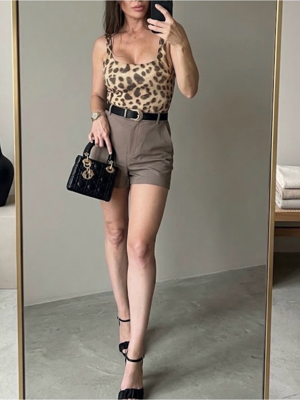 High-Waist express editor Taupe Women’s Shorts